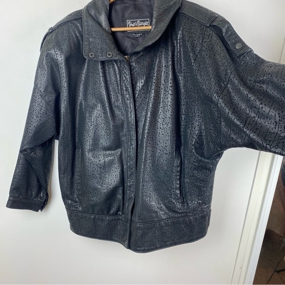 Vintage Gino Di Giorgio by Cominy Leather Bomber Jacket Men's Size Large 80s 90s - Picture 2 of 16